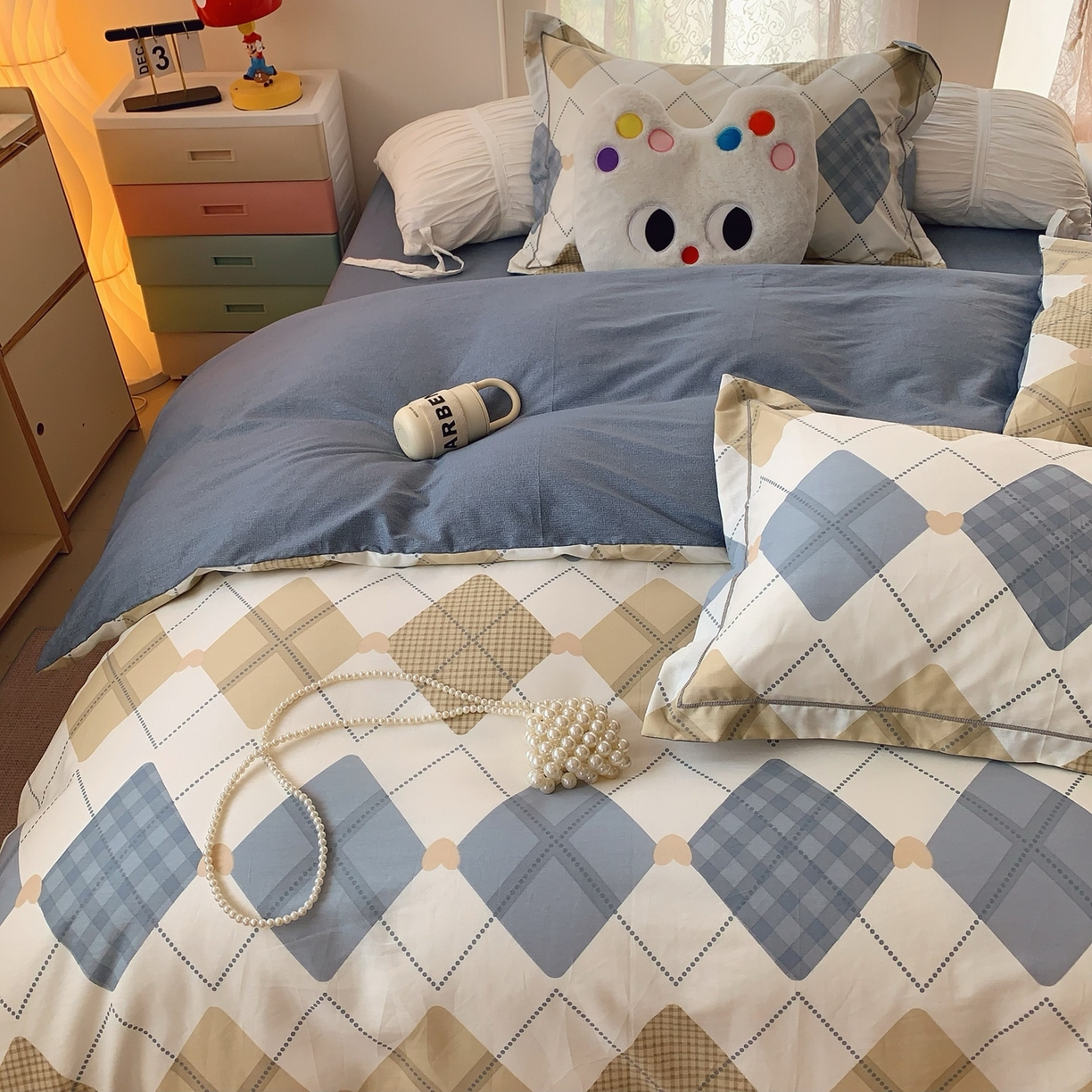 91家纺网 家纺一手货源 找家纺 莱豫家纺 2025新款全棉纯棉小清新印花四件套-第二波 学院风