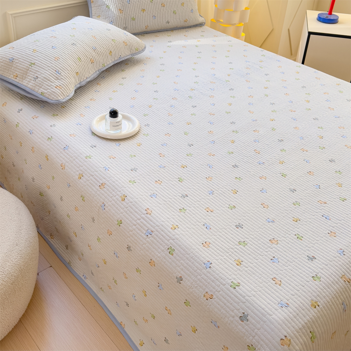 91家纺网 家纺一手货源 找家纺 （总）奥裕家纺 2026春夏新款双层纱床盖三件套