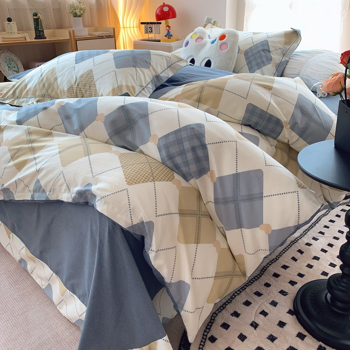 91家纺网 家纺一手货源 找家纺 莱豫家纺 2025新款全棉纯棉小清新印花四件套-第二波 学院风