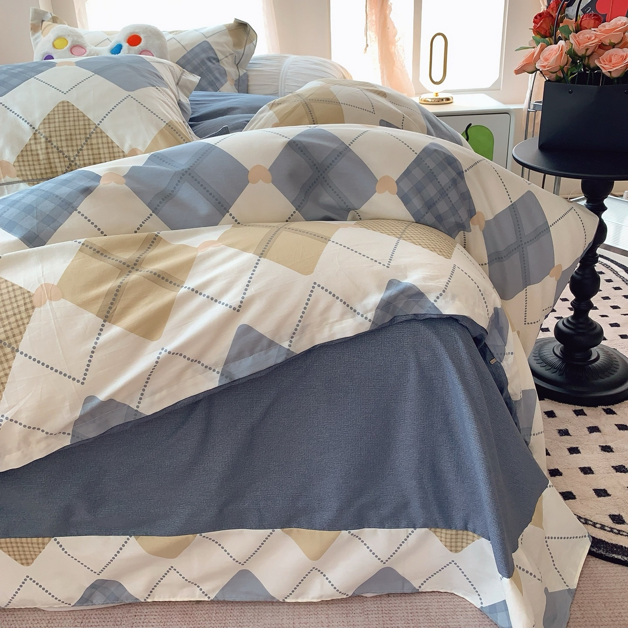 91家纺网 家纺一手货源 找家纺 莱豫家纺 2025新款全棉纯棉小清新印花四件套-第二波 学院风