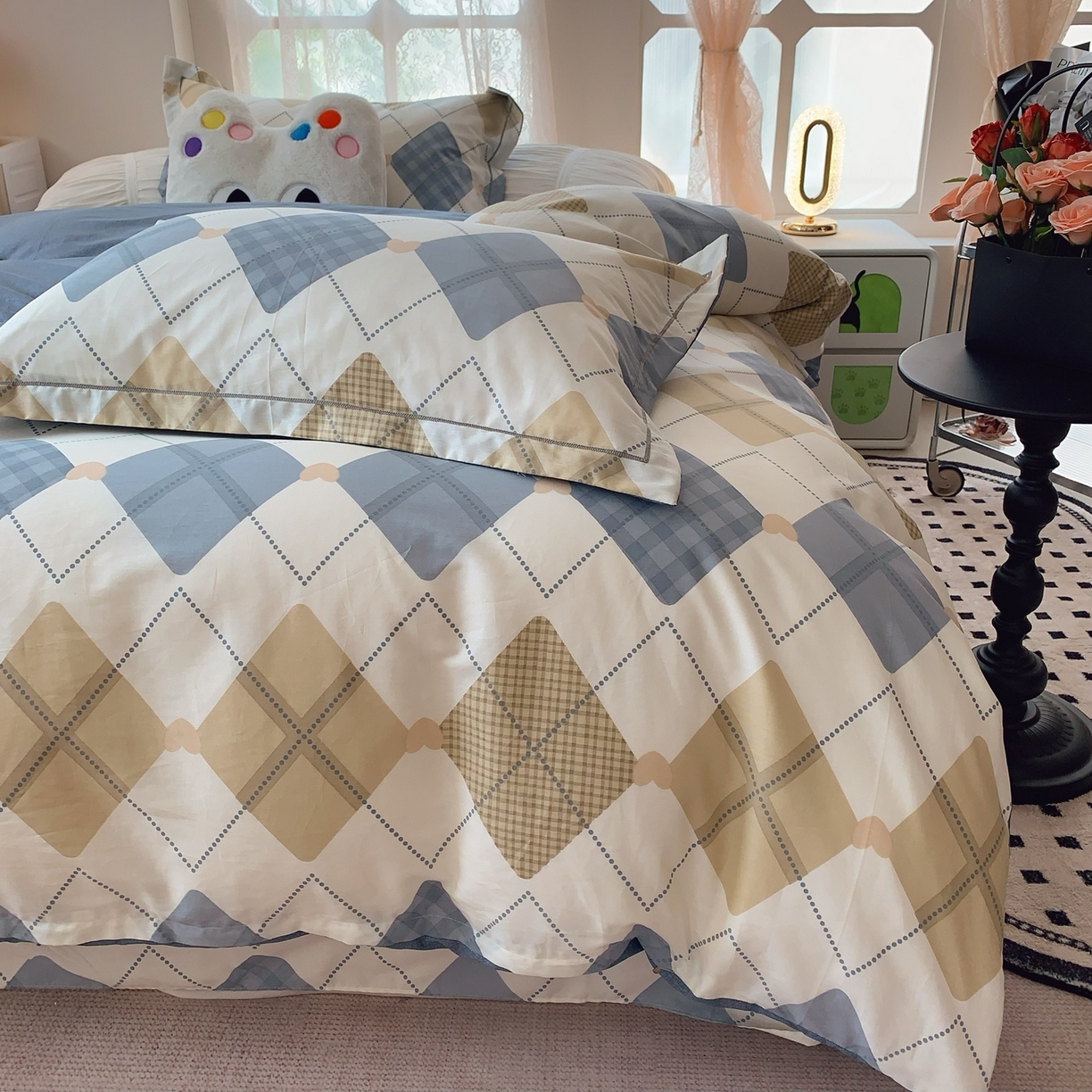 91家纺网 家纺一手货源 找家纺 莱豫家纺 2025新款全棉纯棉小清新印花四件套-第二波 学院风