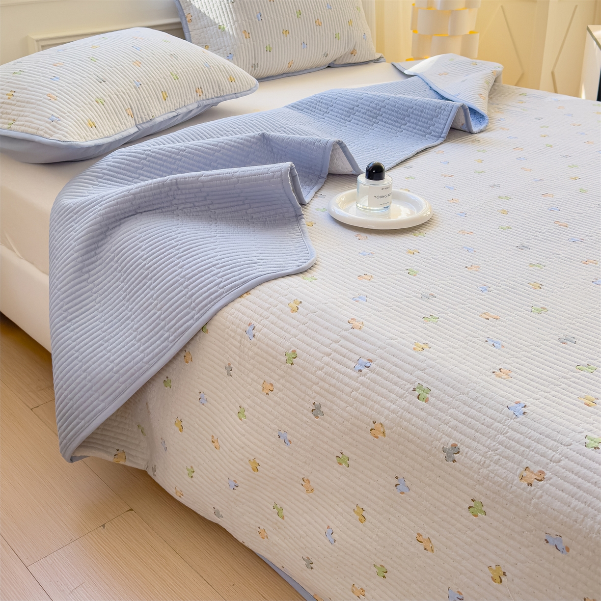 91家纺网 家纺一手货源 找家纺 （总）奥裕家纺 2026春夏新款双层纱床盖三件套