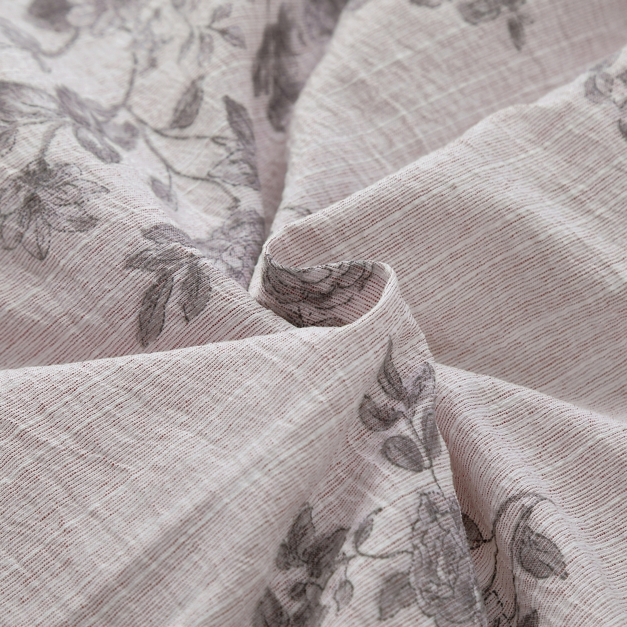 91家纺网 家纺一手货源 找家纺 恋之语 2026新款爆款花边色织水洗棉夏被夏凉被空调被四件套 灰枝漫舞