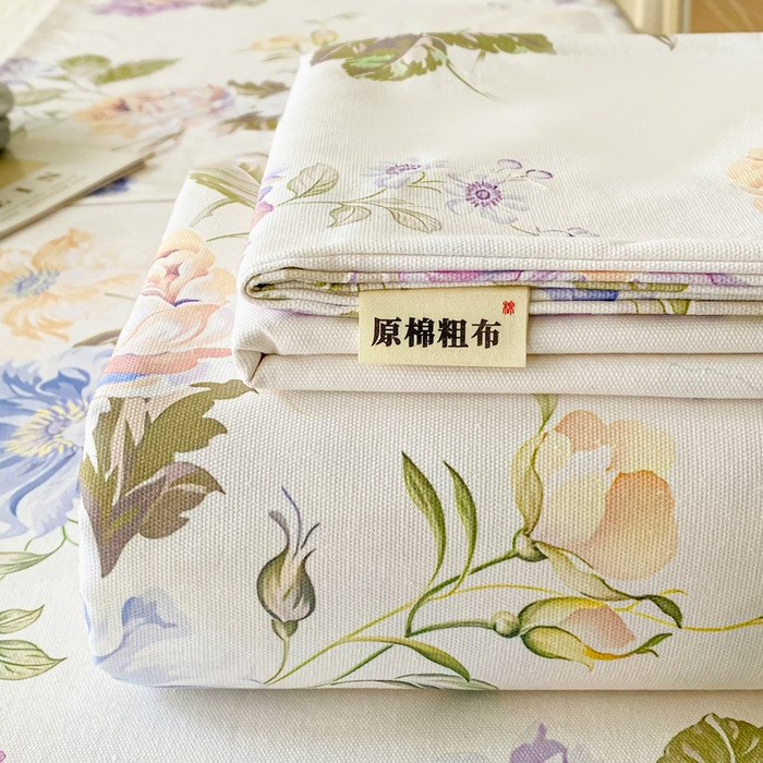 首爱家纺 2026春夏新款100%全棉纯棉老粗布床单凉席席子 花梦乐园