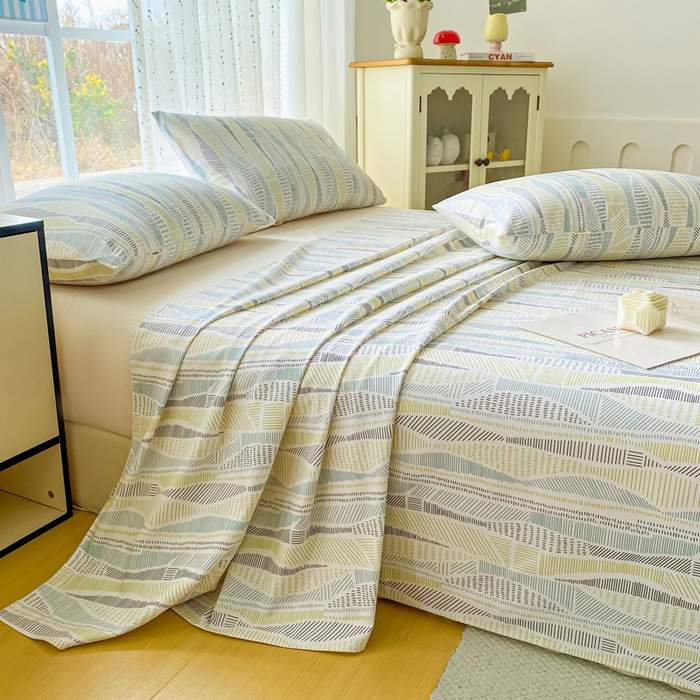 91家纺网 家纺一手货源 找家纺 首爱家纺 2026春夏新款100%全棉纯棉老粗布床单凉席席子 卡罗拉