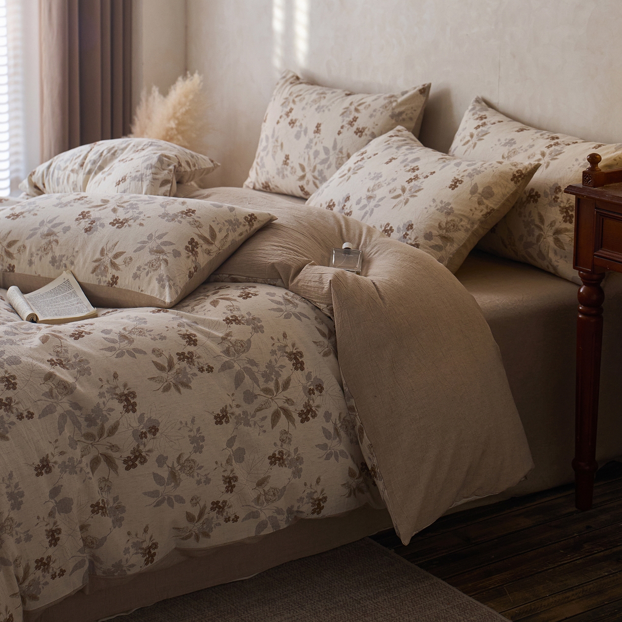 91家纺网 家纺一手货源 找家纺 （总）千朵森 2026新款复古全棉棉麻碎花四件套