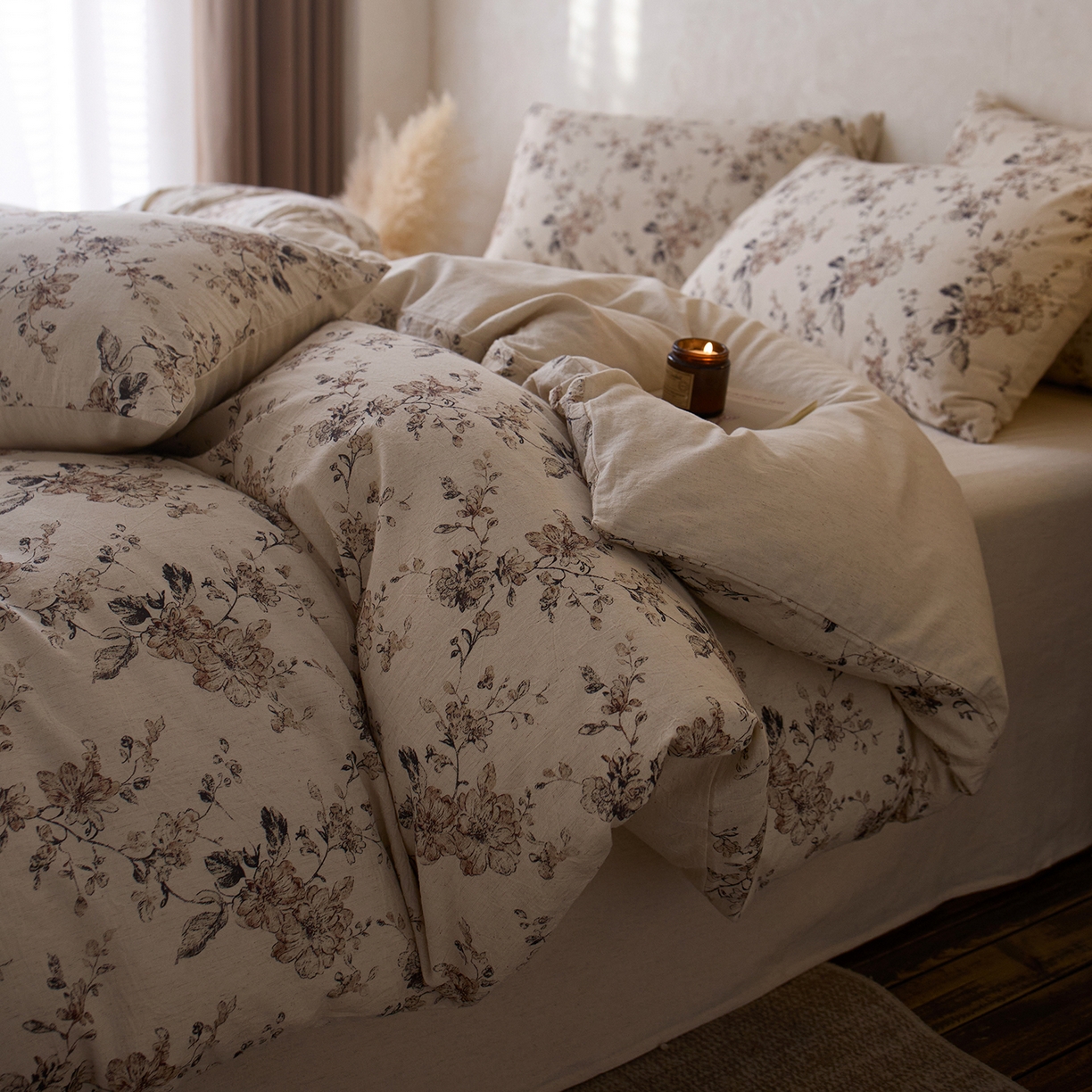 91家纺网 家纺一手货源 找家纺 （总）千朵森 2026新款复古全棉棉麻碎花四件套