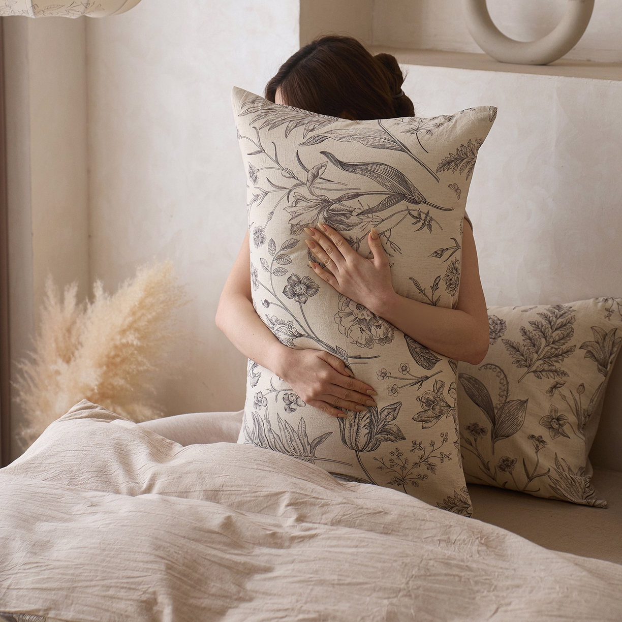 91家纺网 家纺一手货源 找家纺 千朵森 2026新款复古全棉棉麻碎花四件套 素栖花影