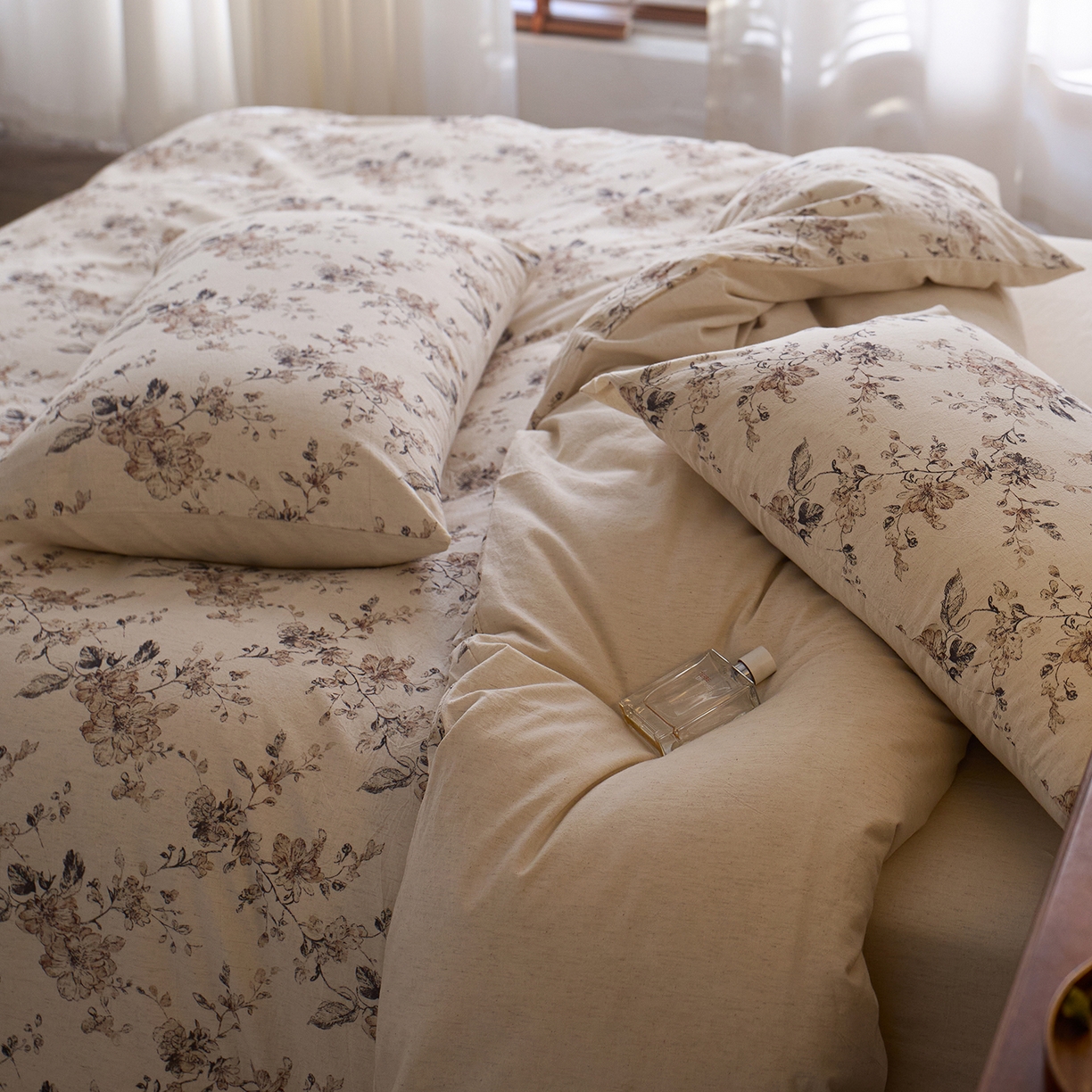 91家纺网 家纺一手货源 找家纺 千朵森 2026新款复古全棉棉麻碎花四件套 织野寻芳