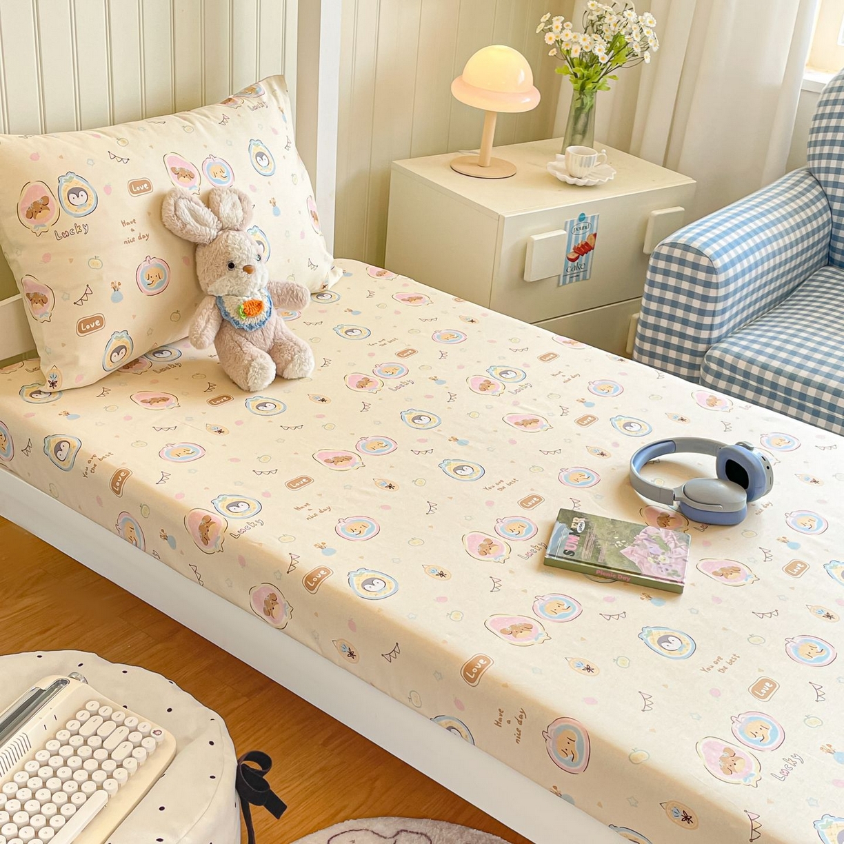 91家纺网 家纺一手货源 找家纺 女子家纺 2026新款春夏13070印花床笠单品床笠床笠单件 奇妙动物园