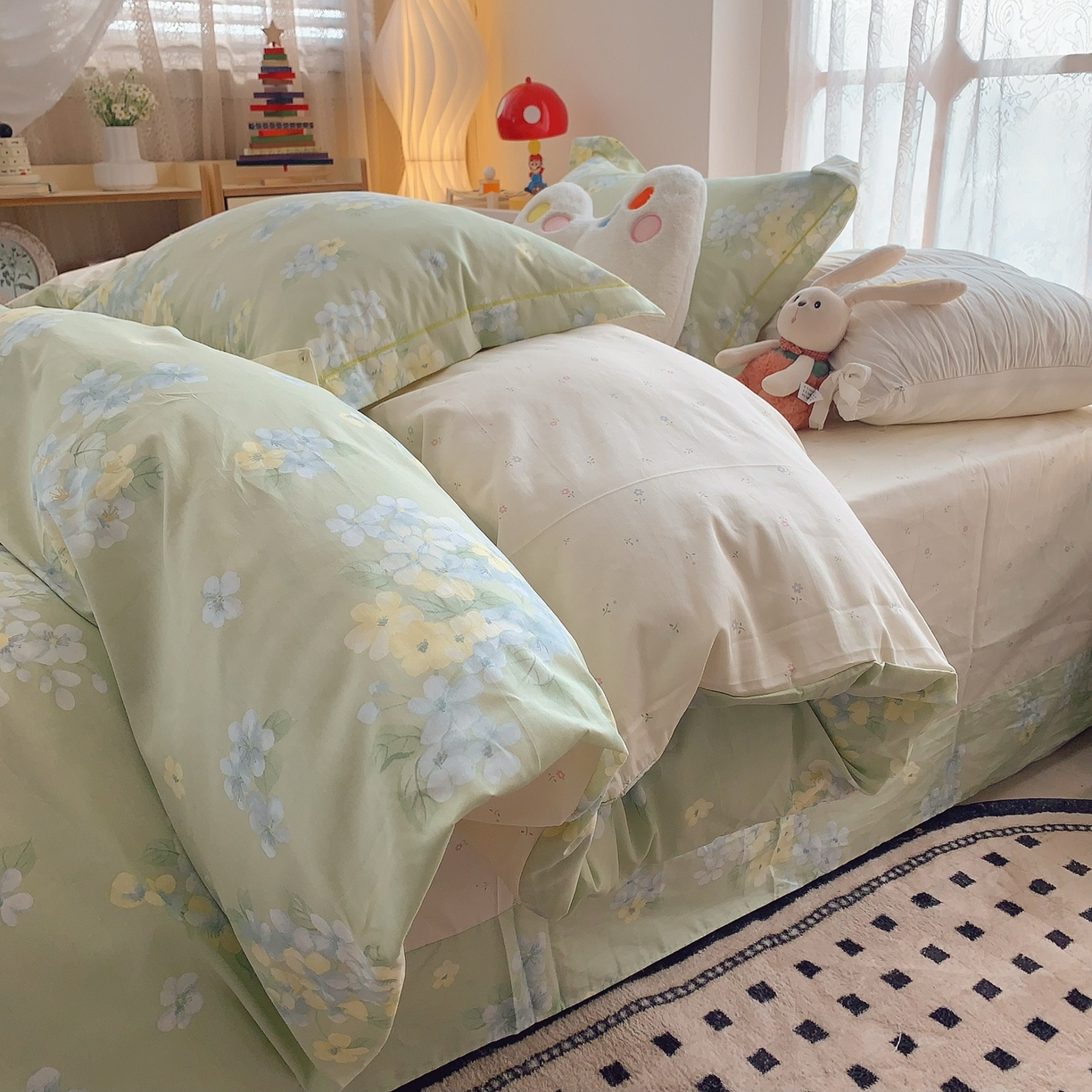 91家纺网 家纺一手货源 找家纺 莱豫家纺 2025新款全棉纯棉小清新印花四件套-第二波 夏末青花