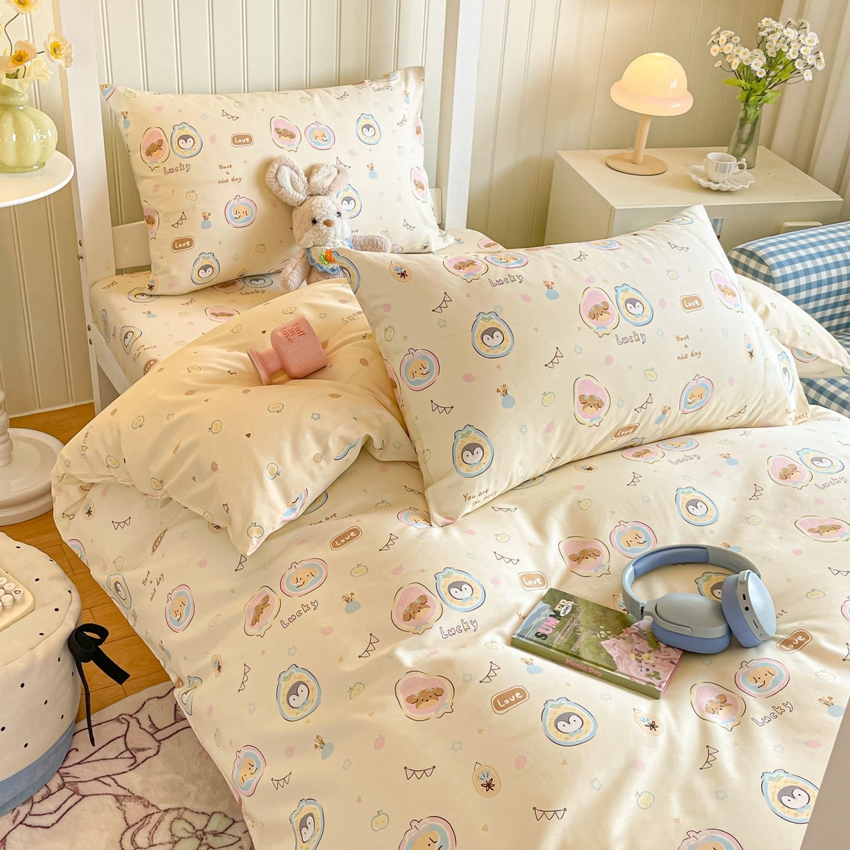 91家纺网 家纺一手货源 找家纺 女子家纺 2026新款春夏13070印花床笠单品床笠床笠单件 奇妙动物园