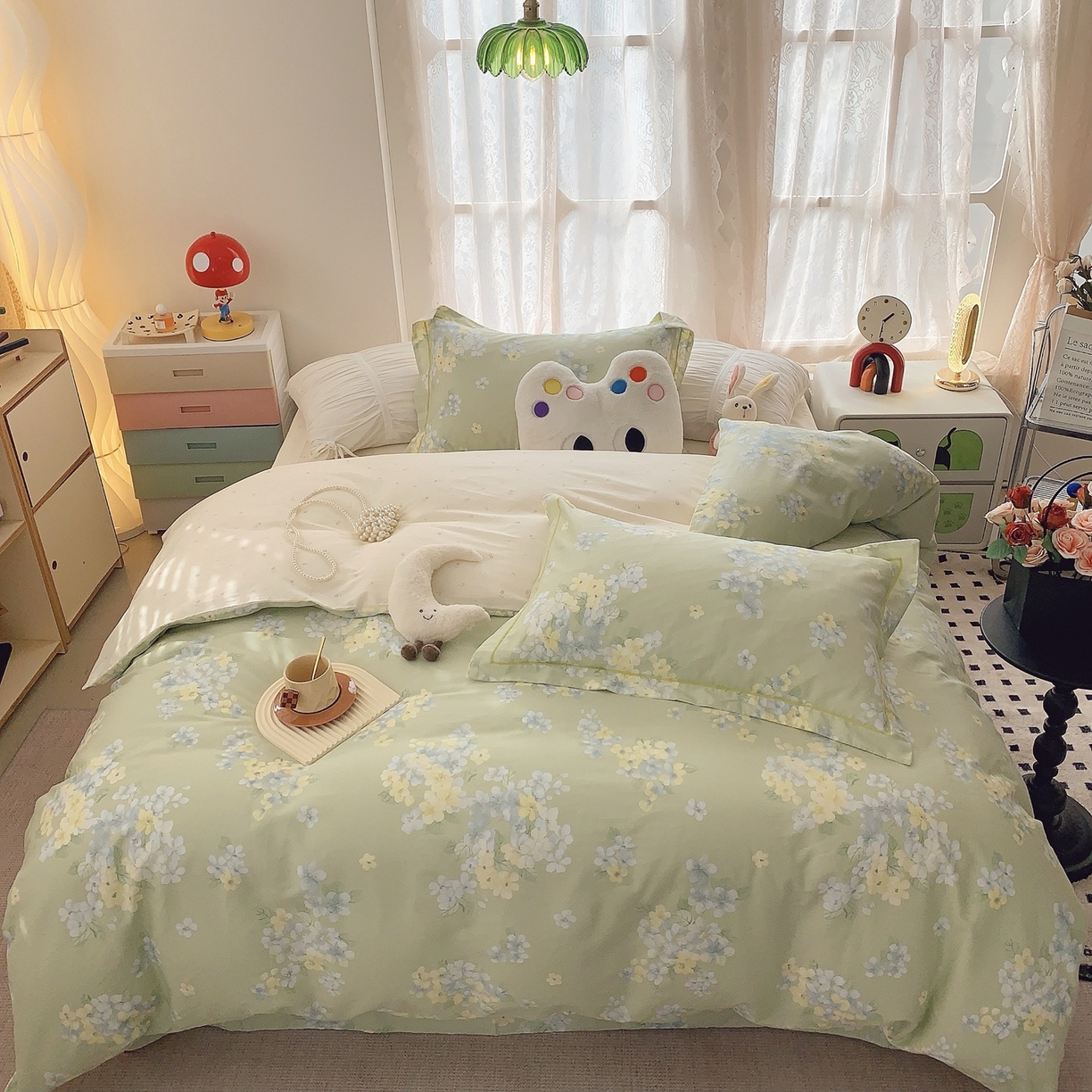 91家纺网 家纺一手货源 找家纺 莱豫家纺 2025新款全棉纯棉小清新印花四件套-第二波 夏末青花