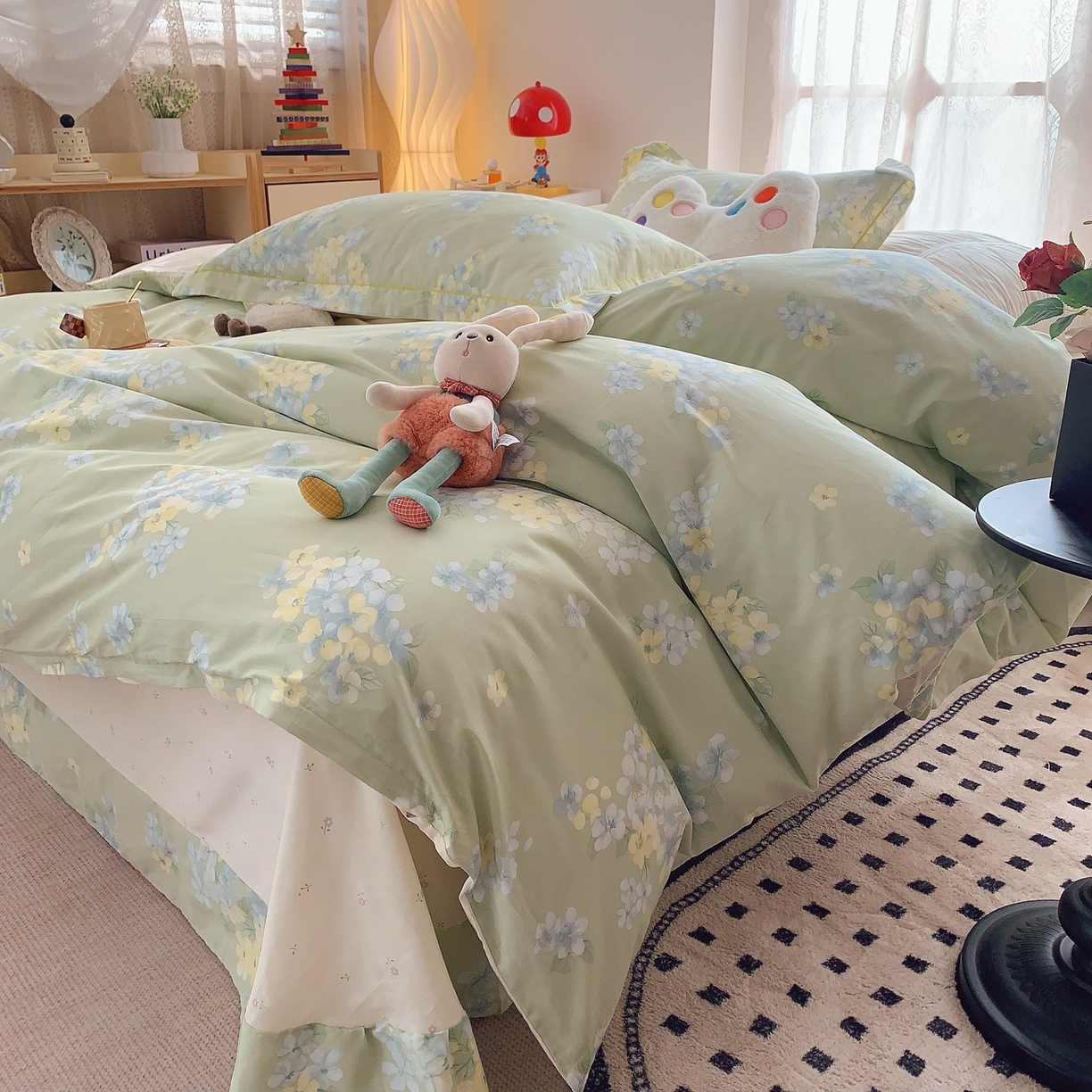 91家纺网 家纺一手货源 找家纺 莱豫家纺 2025新款全棉纯棉小清新印花四件套-第二波 夏末青花