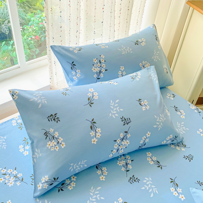 91家纺网 家纺一手货源 找家纺 首爱家纺 2026春夏新款100%全棉纯棉老粗布床单凉席席子 蓝樱