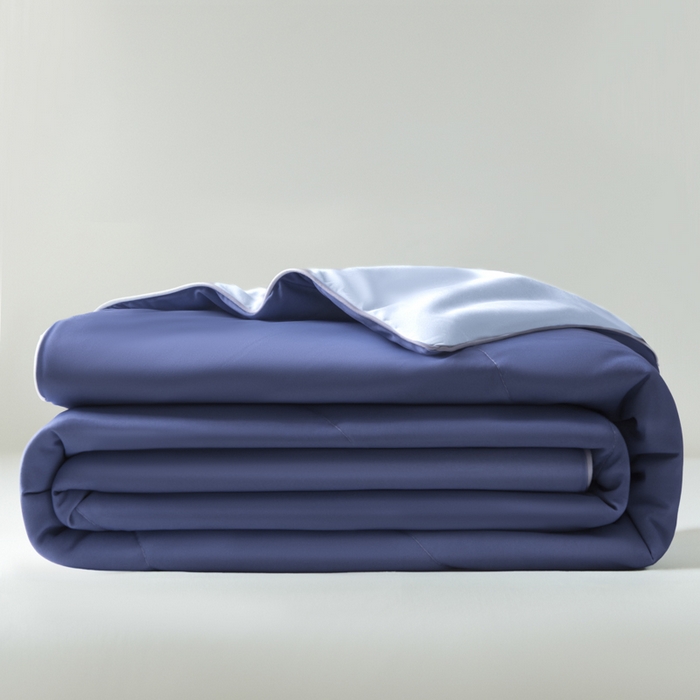 91家纺网 家纺一手货源 找家纺 库里梦家纺 2026春夏新款网红直播爆款A类锦氨深海水藻凉感被夏凉被空调被 藏青-冰蓝