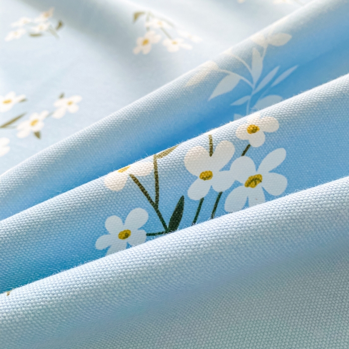 91家纺网 家纺一手货源 找家纺 首爱家纺 2026春夏新款100%全棉纯棉老粗布床单凉席席子 蓝樱