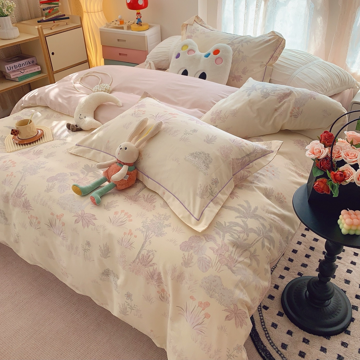 91家纺网 家纺一手货源 找家纺 莱豫家纺 2025新款全棉纯棉小清新印花四件套-第二波 雾迟