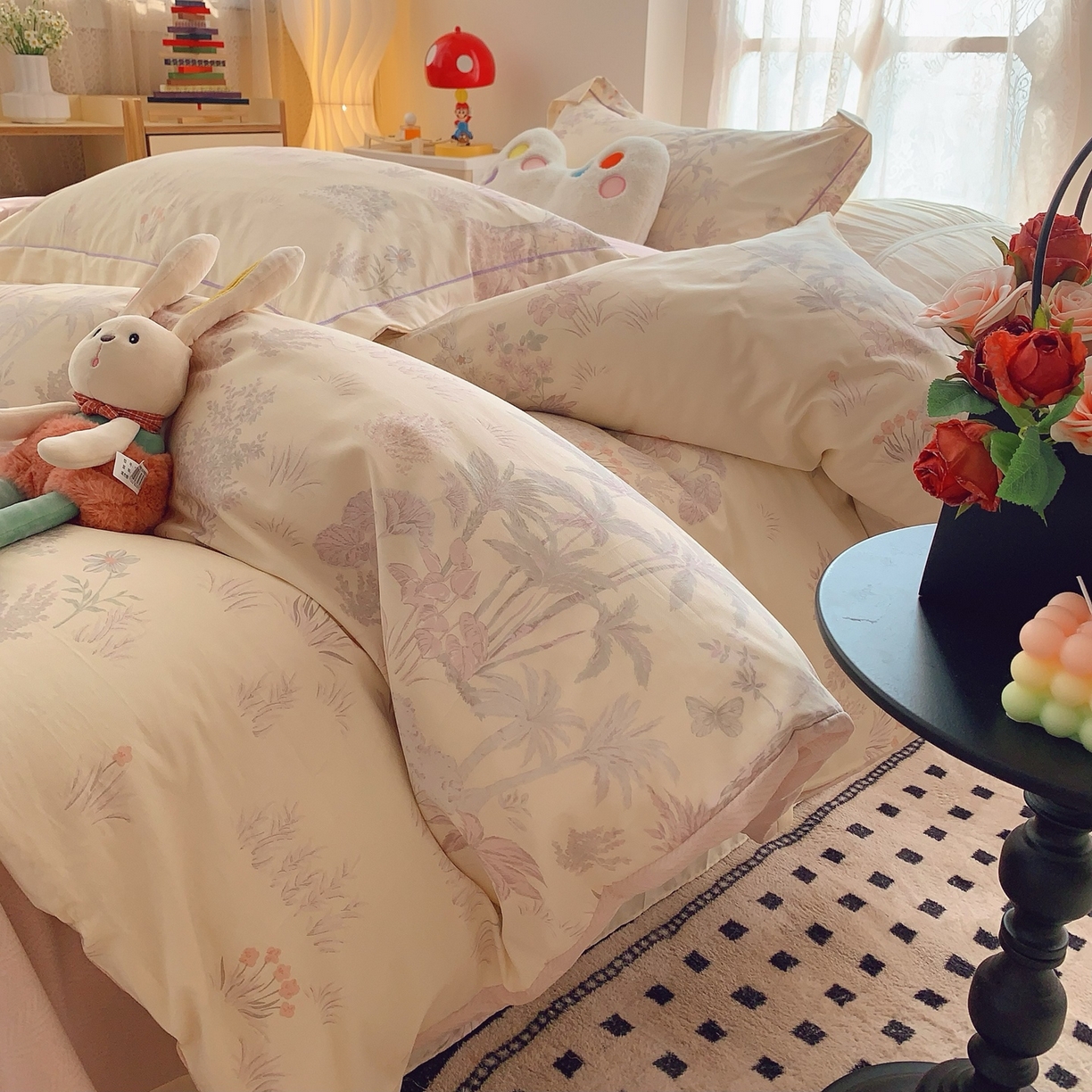 91家纺网 家纺一手货源 找家纺 莱豫家纺 2025新款全棉纯棉小清新印花四件套-第二波 雾迟