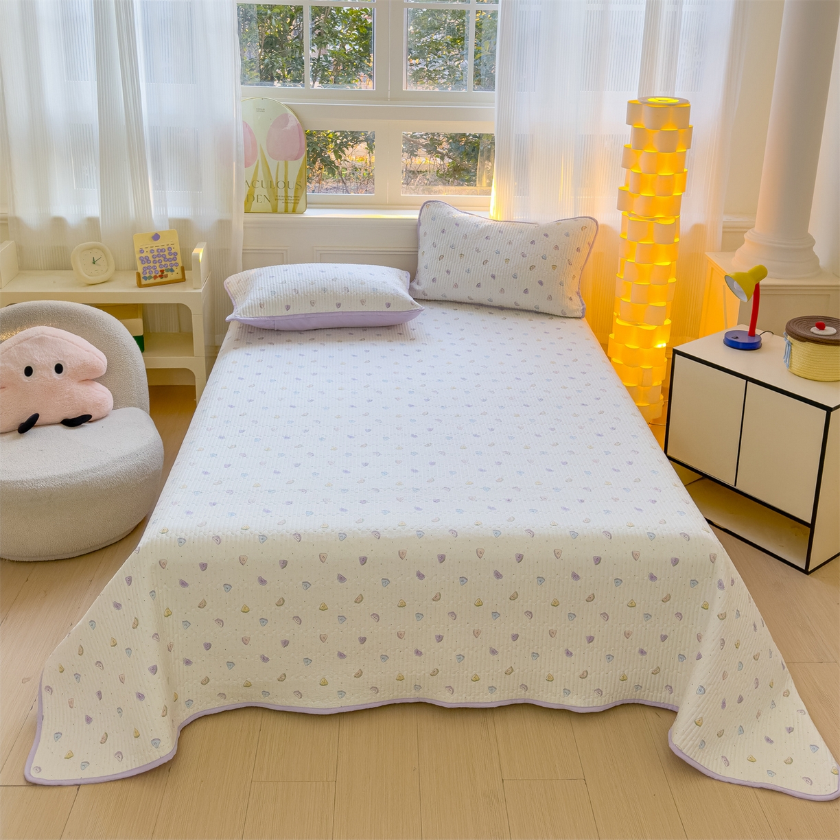 91家纺网 家纺一手货源 找家纺 （总）奥裕家纺 2026春夏新款双层纱床盖三件套