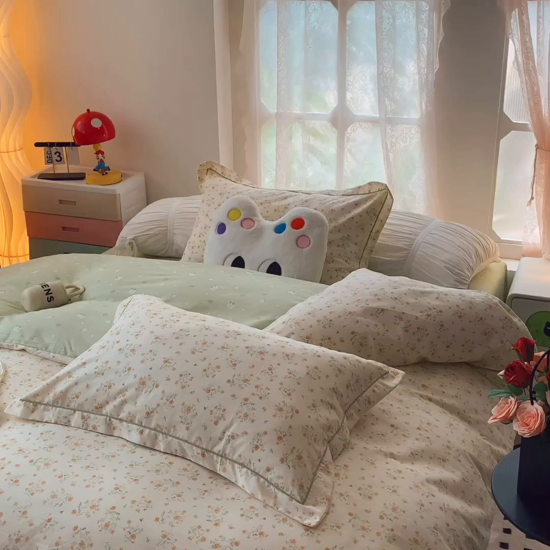 91家纺网 家纺一手货源 找家纺 莱豫家纺 2025新款全棉纯棉小清新印花四件套-第二波 碎花情怀