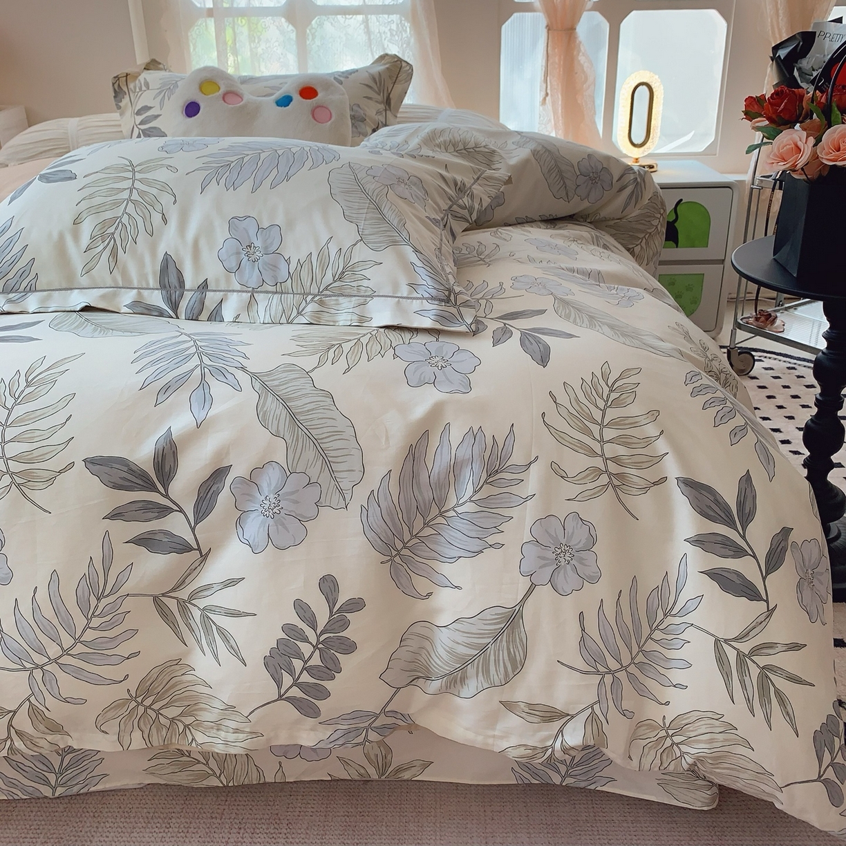 91家纺网 家纺一手货源 找家纺 莱豫家纺 2025新款全棉纯棉小清新印花四件套-第二波 秋叶