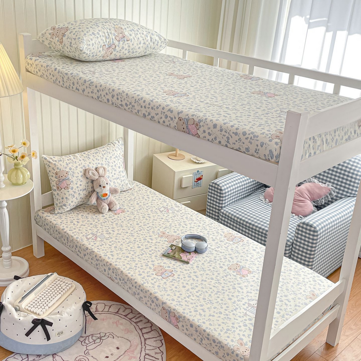 91家纺网 家纺一手货源 找家纺 女子家纺 2026新款春夏13070印花床笠单品床笠床笠单件 甜梦小熊