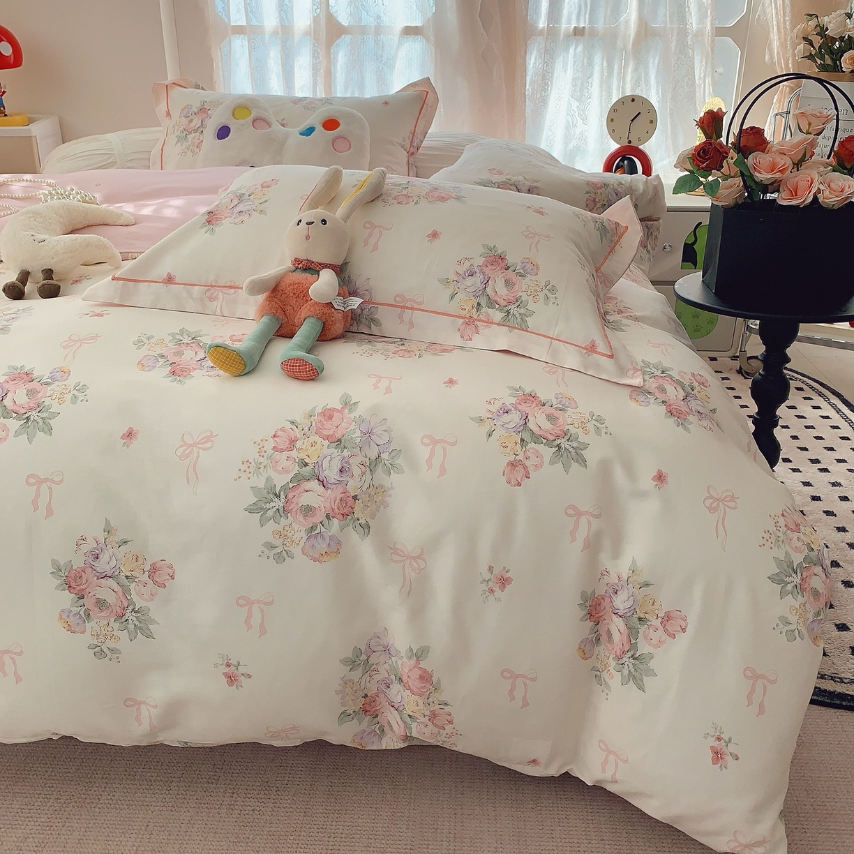 91家纺网 家纺一手货源 找家纺 莱豫家纺 2025新款全棉纯棉小清新印花四件套-第二波 卿本佳人