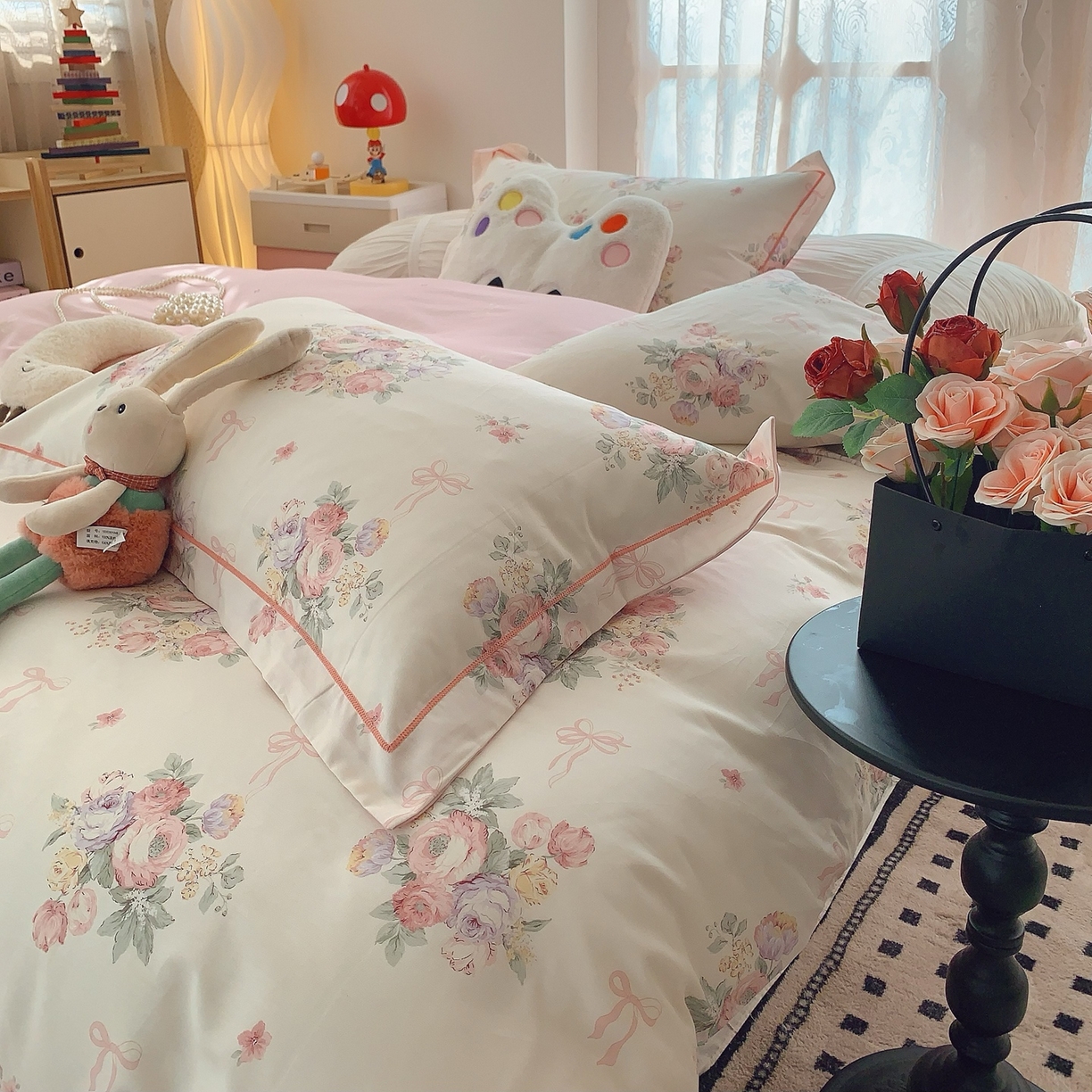 91家纺网 家纺一手货源 找家纺 莱豫家纺 2025新款全棉纯棉小清新印花四件套-第二波 卿本佳人