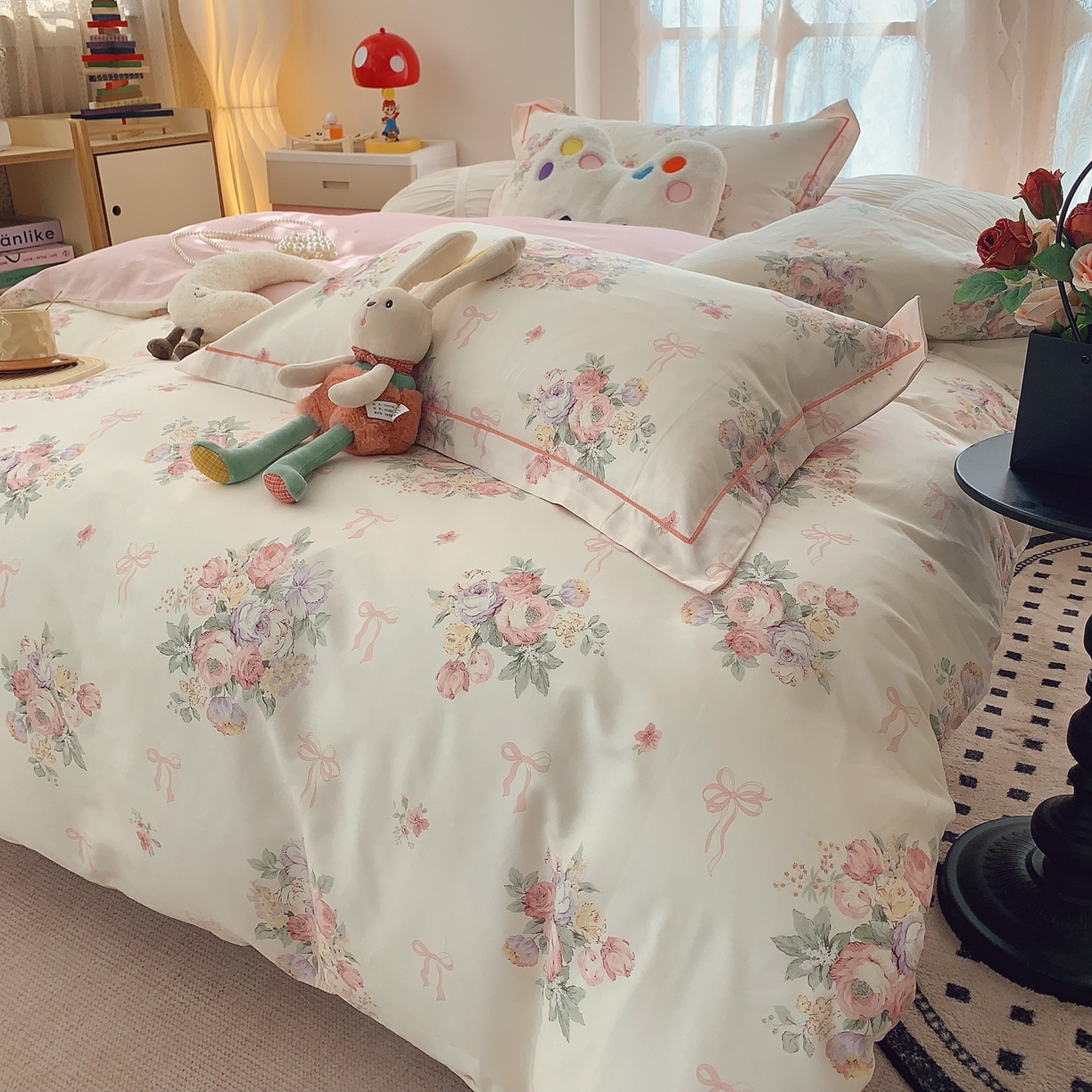 91家纺网 家纺一手货源 找家纺 莱豫家纺 2025新款全棉纯棉小清新印花四件套-第二波 卿本佳人