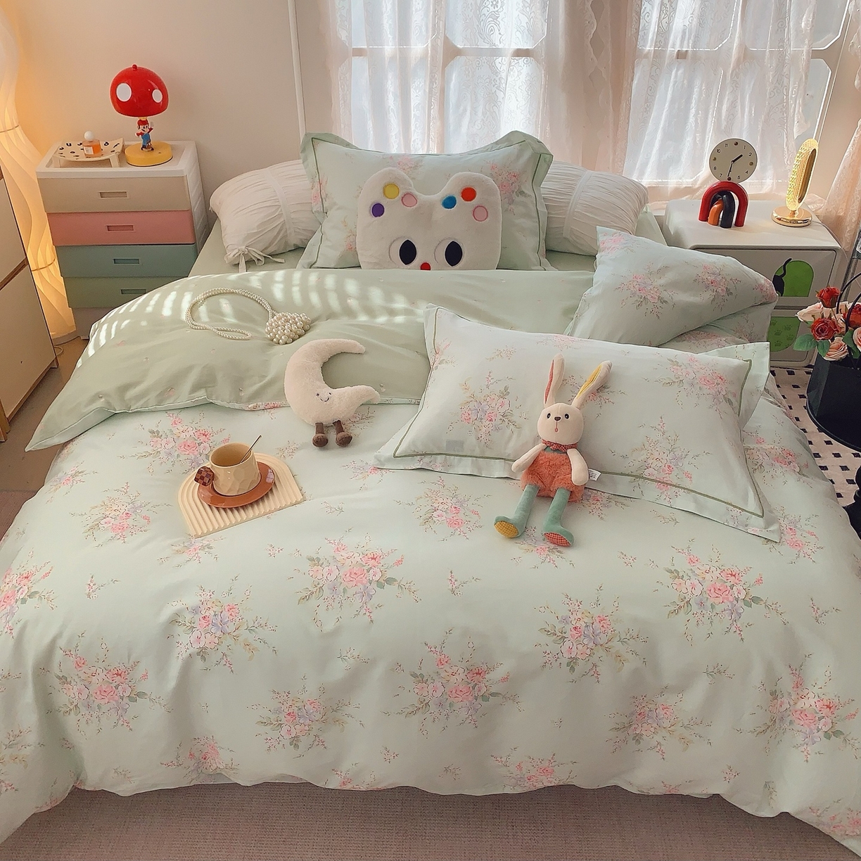 91家纺网 家纺一手货源 找家纺 莱豫家纺 2025新款全棉纯棉小清新印花四件套-第二波 青禾