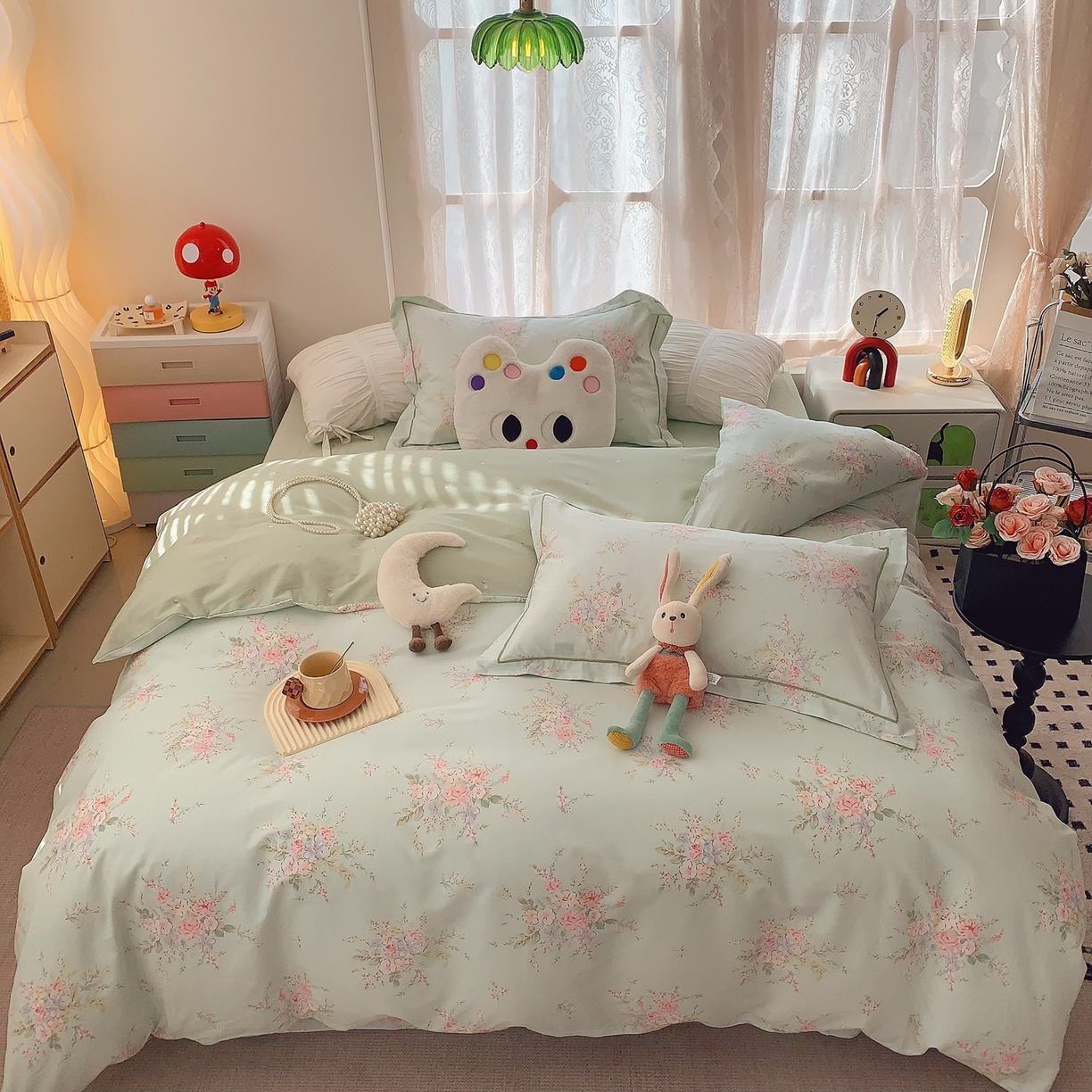 91家纺网 家纺一手货源 找家纺 莱豫家纺 2025新款全棉纯棉小清新印花四件套-第二波 青禾