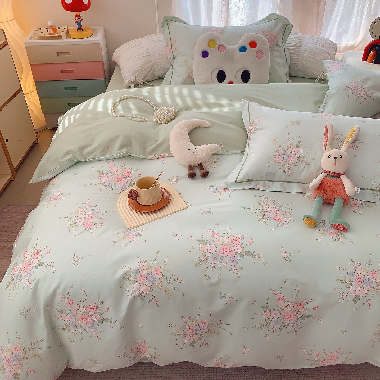 91家纺网 家纺一手货源 找家纺 莱豫家纺 2025新款全棉纯棉小清新印花四件套-第二波 青禾