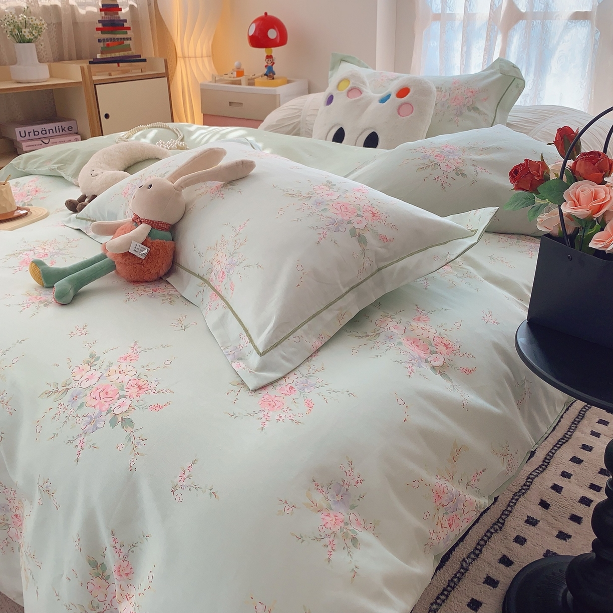 91家纺网 家纺一手货源 找家纺 莱豫家纺 2025新款全棉纯棉小清新印花四件套-第二波 青禾