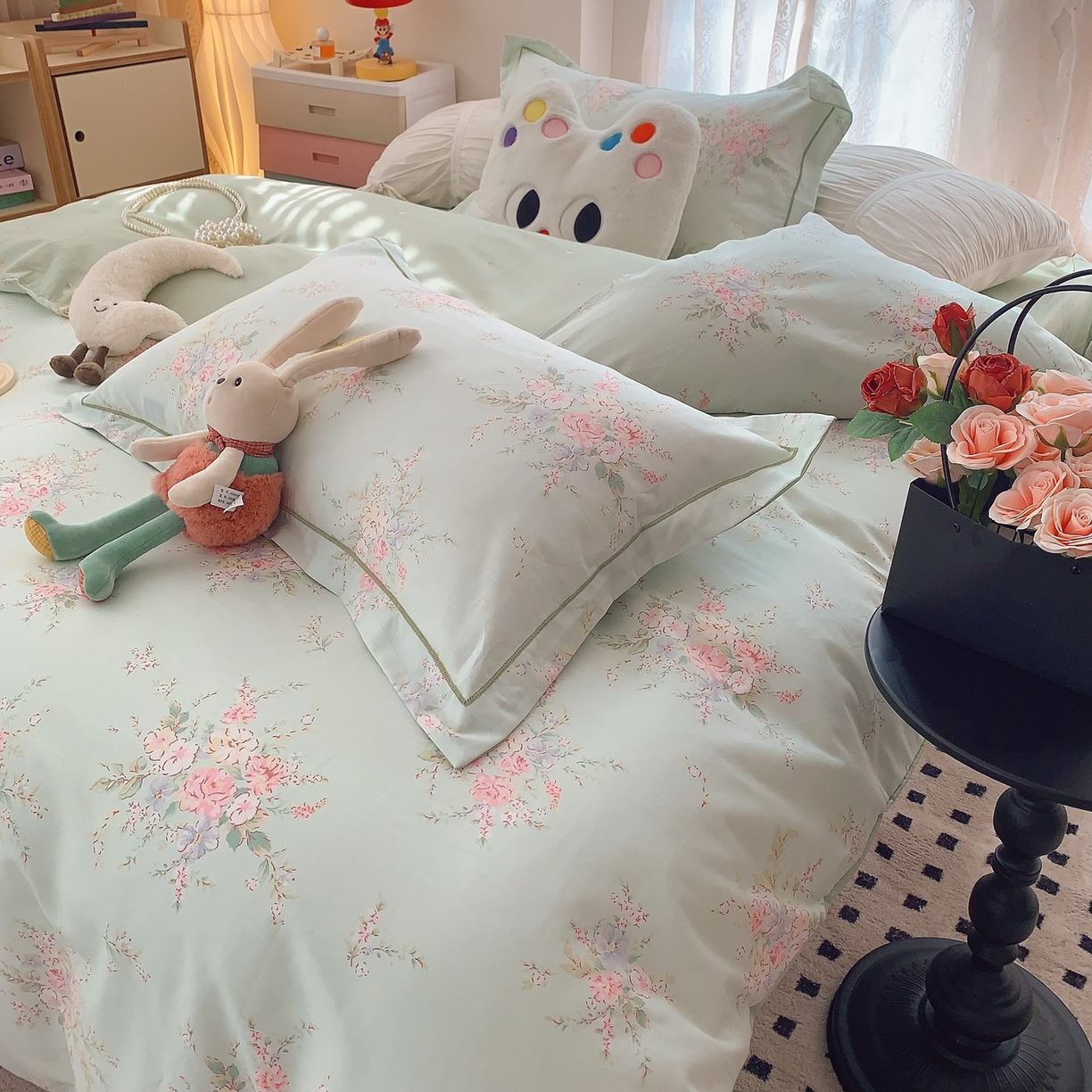 91家纺网 家纺一手货源 找家纺 莱豫家纺 2025新款全棉纯棉小清新印花四件套-第二波 青禾