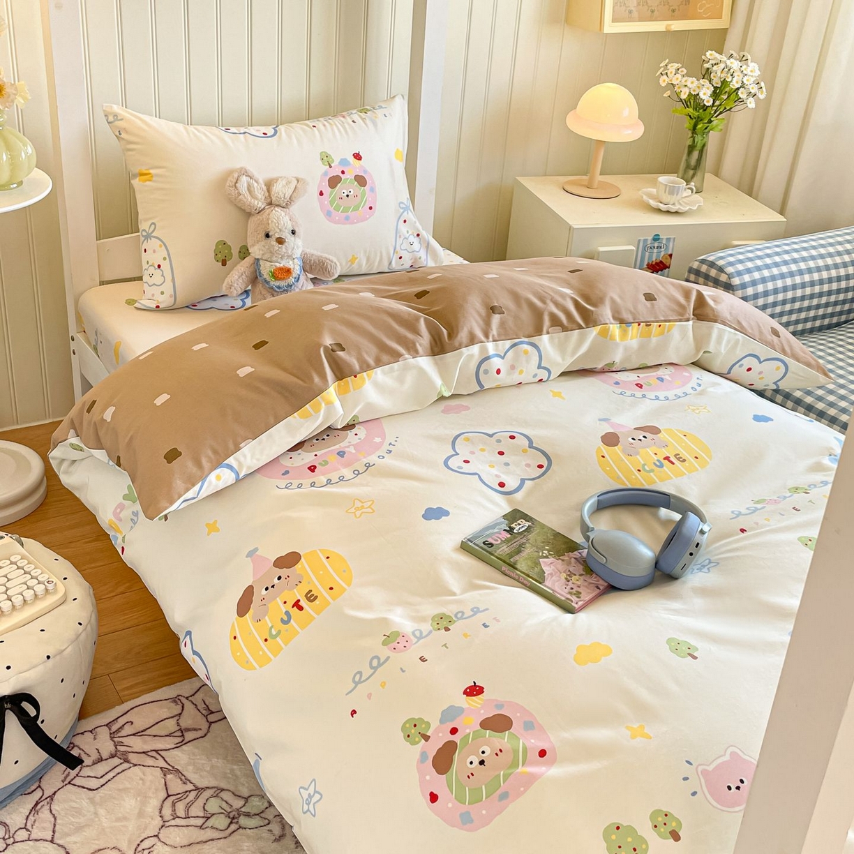 91家纺网 家纺一手货源 找家纺 女子家纺 2026新款春夏13070印花床笠单品床笠床笠单件 香草泡芙