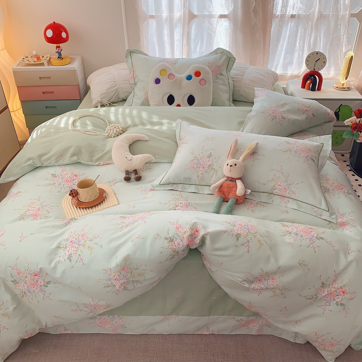 91家纺网 家纺一手货源 找家纺 莱豫家纺 2025新款全棉纯棉小清新印花四件套-第二波 青禾