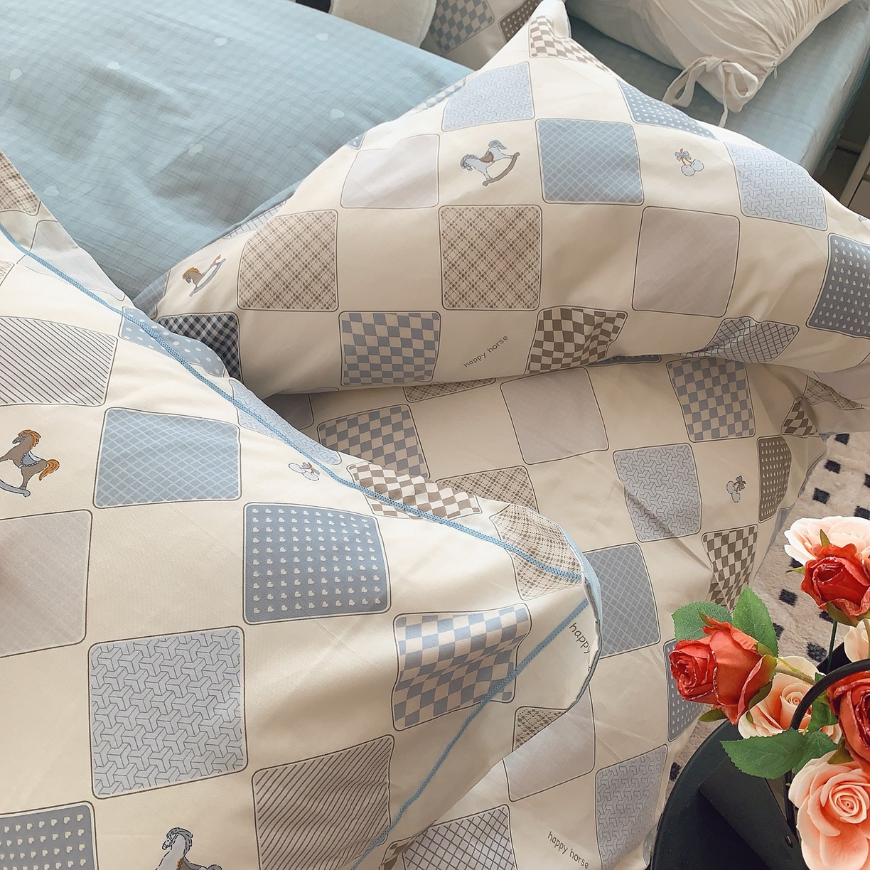 91家纺网 家纺一手货源 找家纺 莱豫家纺 2025新款全棉纯棉小清新印花四件套-第二波 青春马达