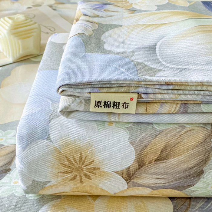 首爱家纺 2026春夏新款100%全棉纯棉老粗布床单凉席席子 浅棠