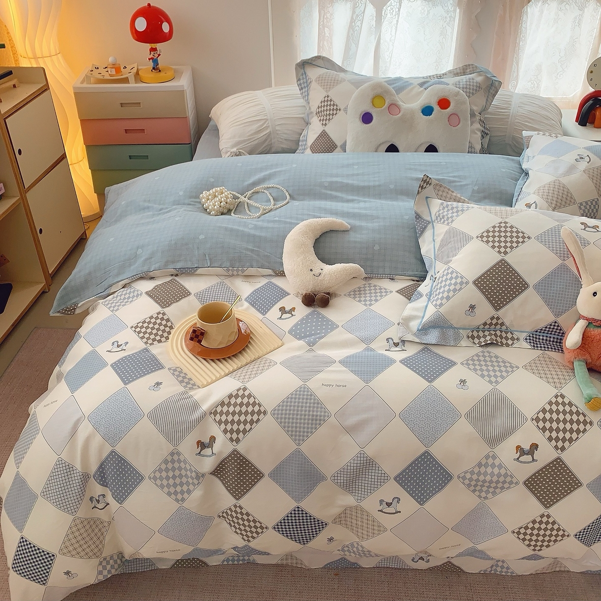 91家纺网 家纺一手货源 找家纺 莱豫家纺 2025新款全棉纯棉小清新印花四件套-第二波 青春马达