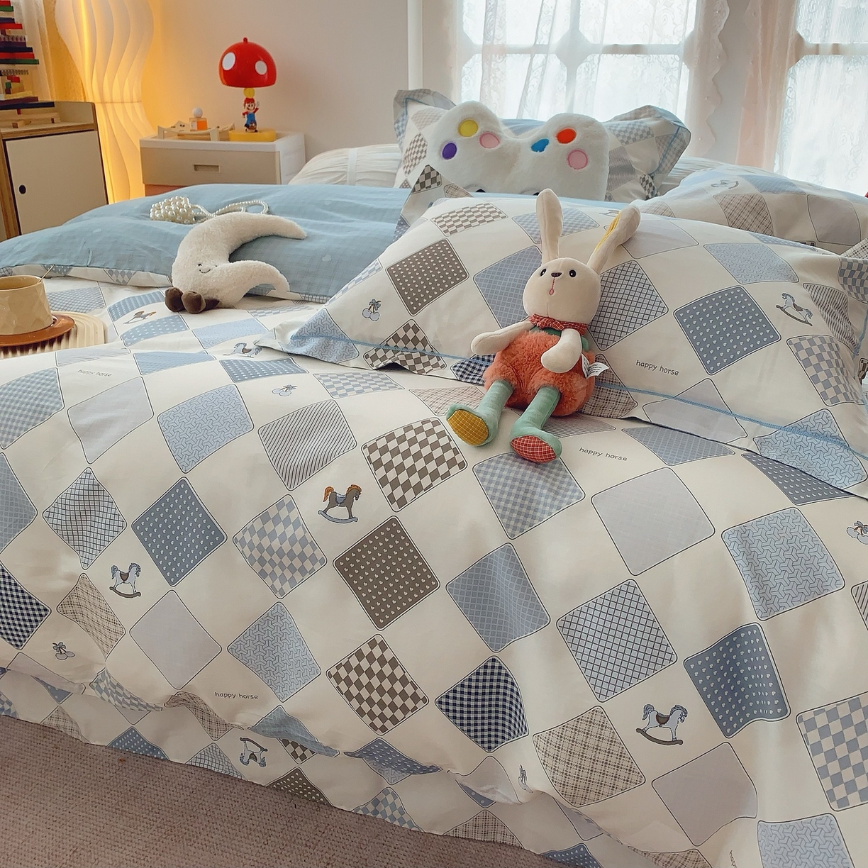 91家纺网 家纺一手货源 找家纺 莱豫家纺 2025新款全棉纯棉小清新印花四件套-第二波 青春马达