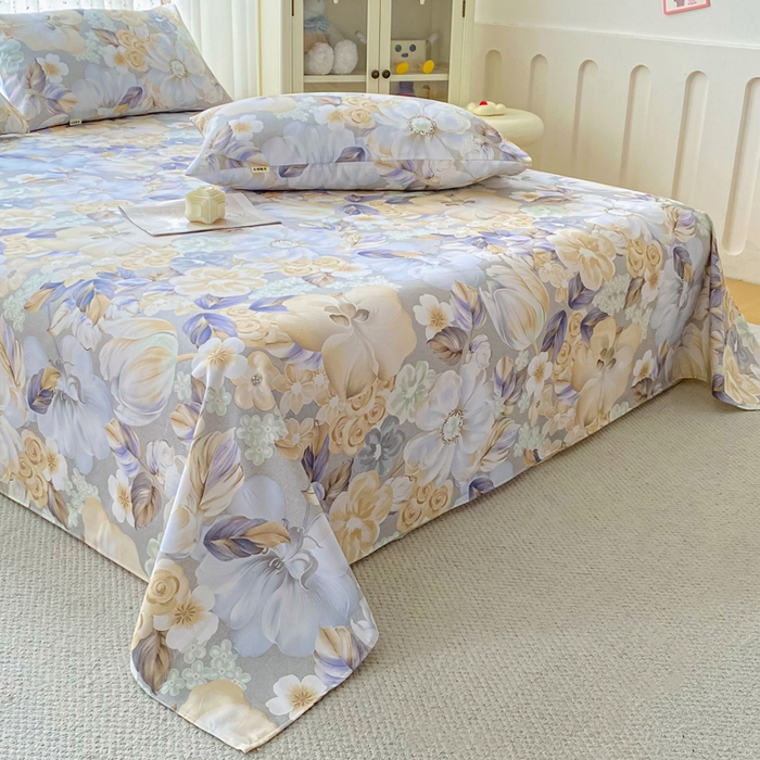 91家纺网 家纺一手货源 找家纺 首爱家纺 2026春夏新款100%全棉纯棉老粗布床单凉席席子 浅棠