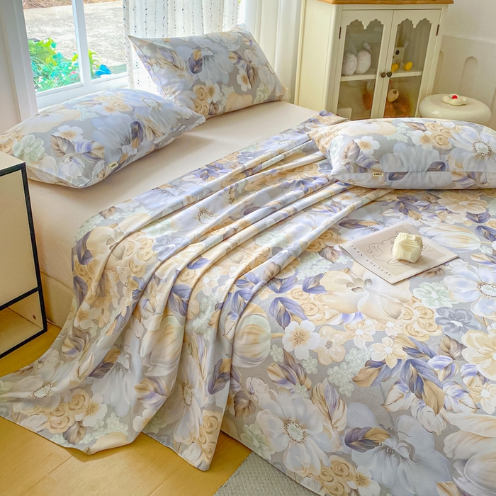 91家纺网 家纺一手货源 找家纺 首爱家纺 2026春夏新款100%全棉纯棉老粗布床单凉席席子 浅棠