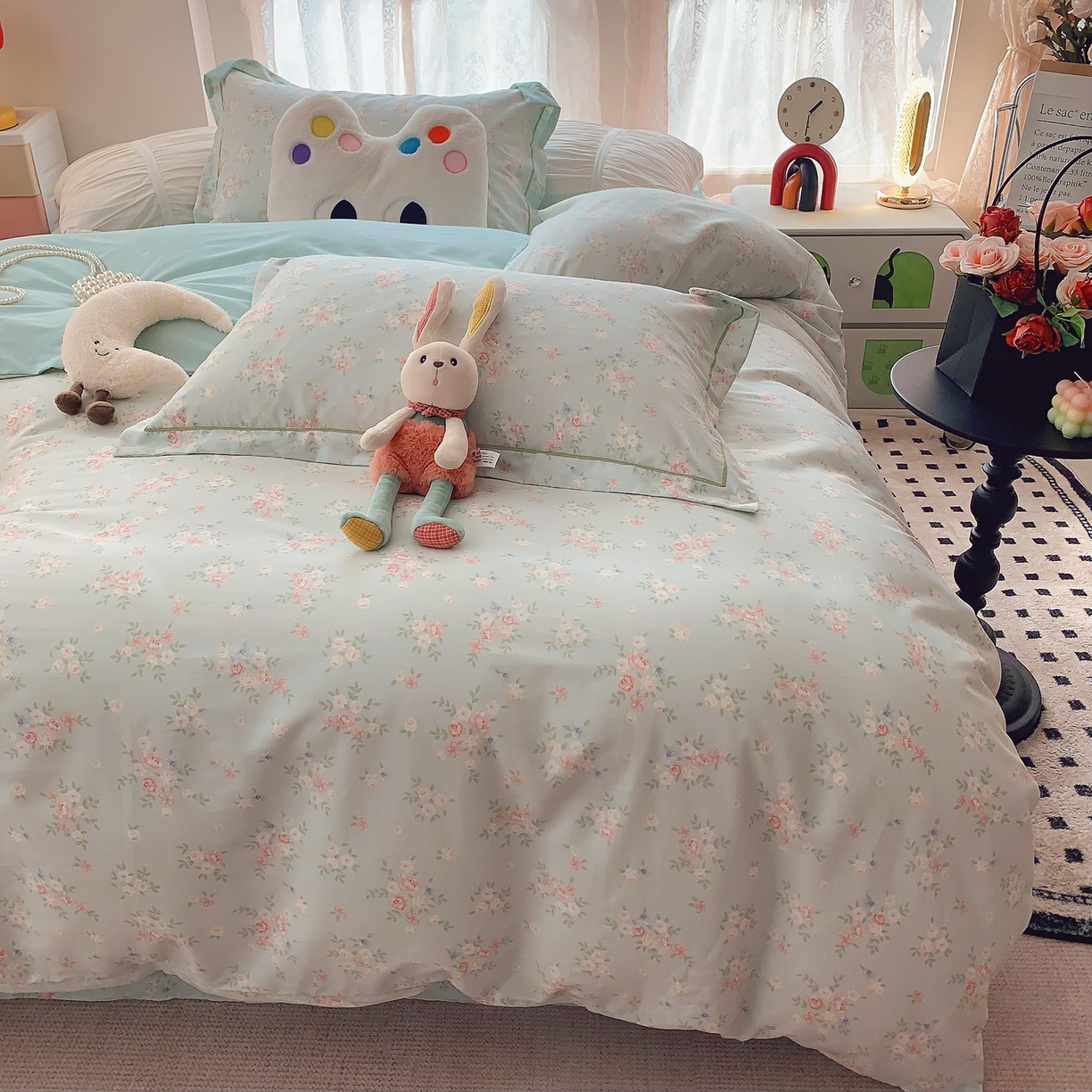 91家纺网 家纺一手货源 找家纺 莱豫家纺 2025新款全棉纯棉小清新印花四件套-第二波 柠夏