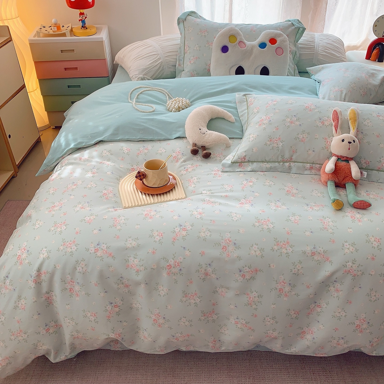 91家纺网 家纺一手货源 找家纺 莱豫家纺 2025新款全棉纯棉小清新印花四件套-第二波 柠夏