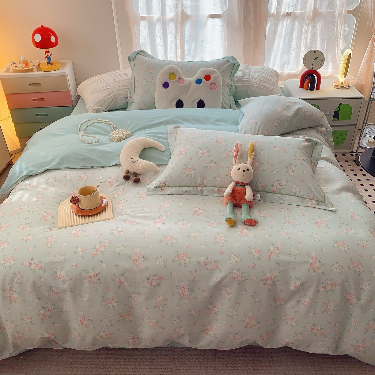 91家纺网 家纺一手货源 找家纺 莱豫家纺 2025新款全棉纯棉小清新印花四件套-第二波 柠夏