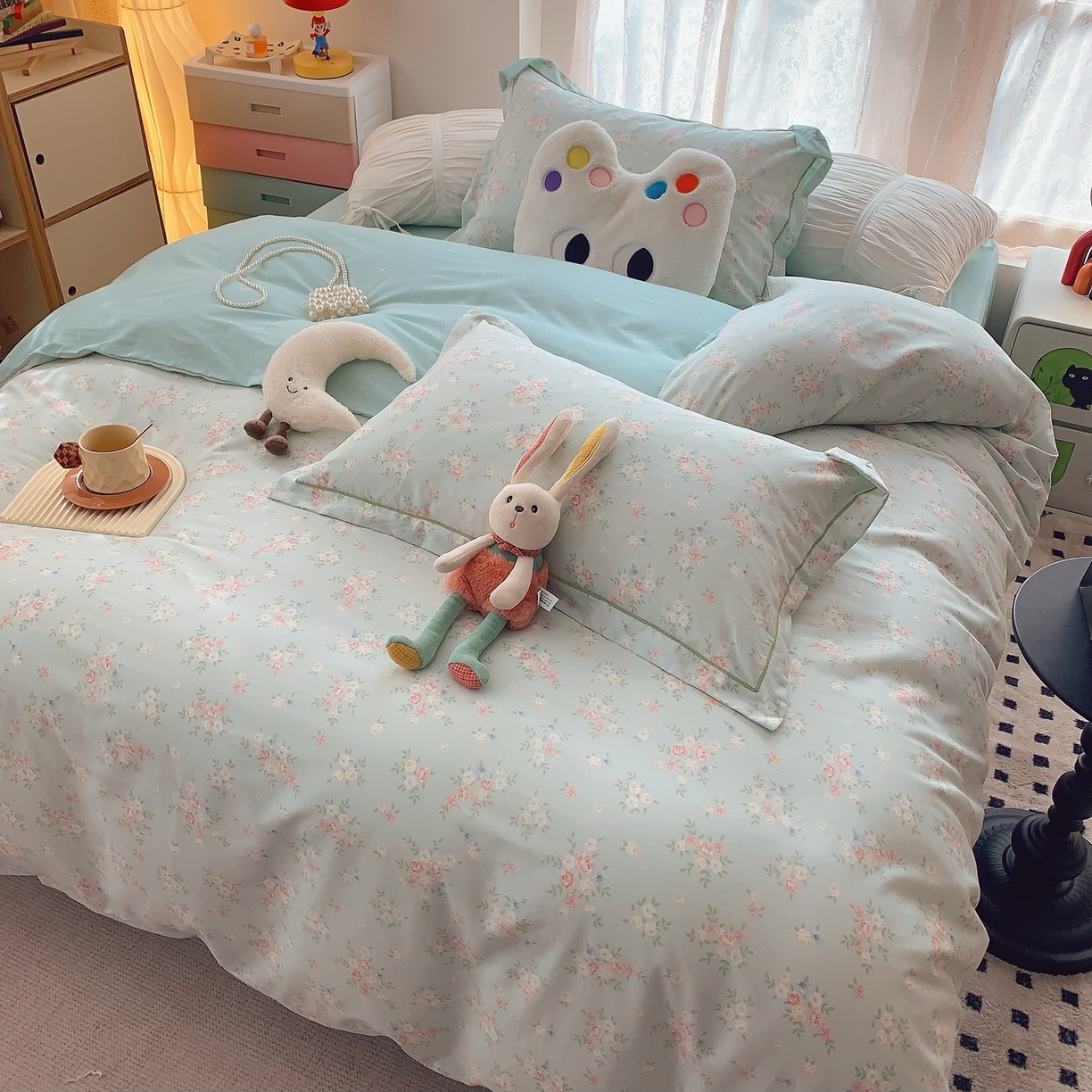 91家纺网 家纺一手货源 找家纺 莱豫家纺 2025新款全棉纯棉小清新印花四件套-第二波 柠夏