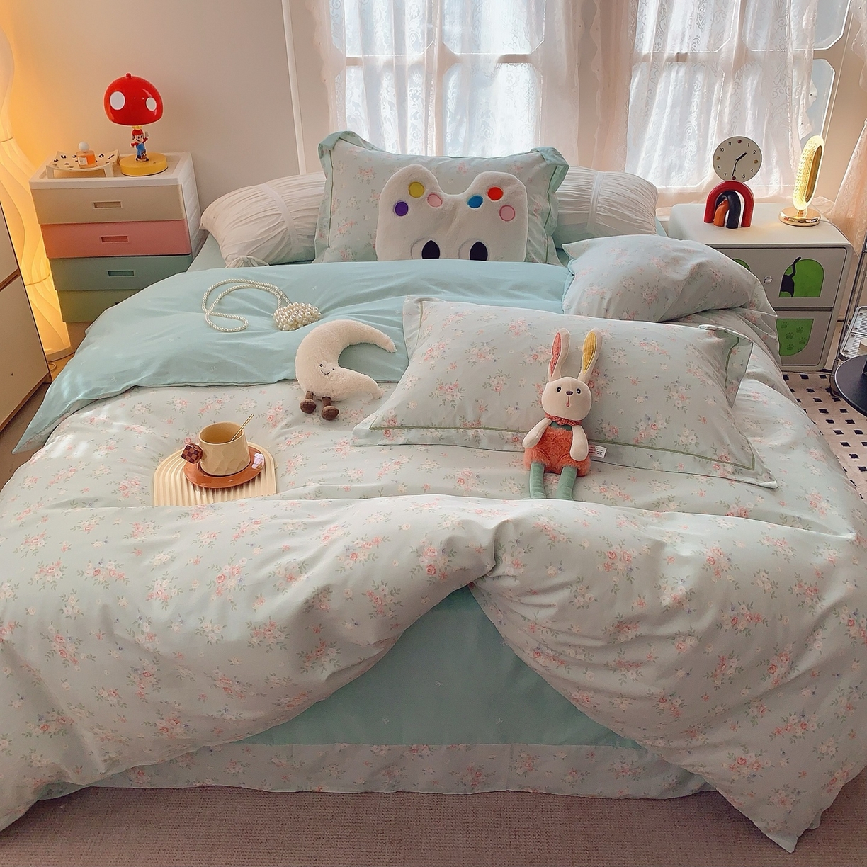 91家纺网 家纺一手货源 找家纺 莱豫家纺 2025新款全棉纯棉小清新印花四件套-第二波 柠夏