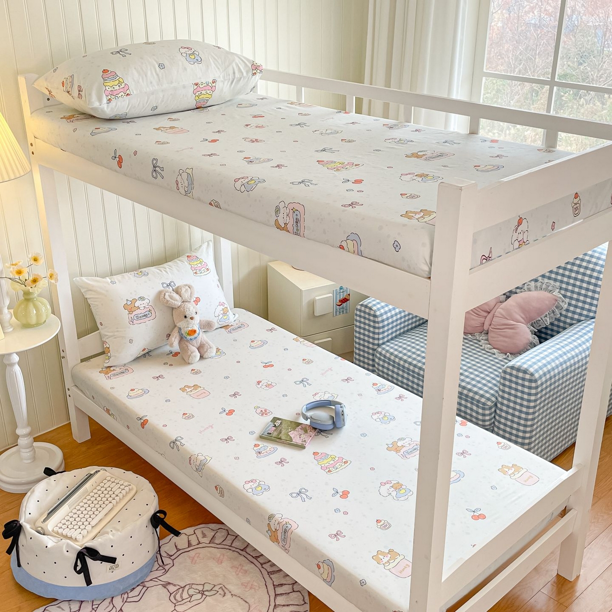 91家纺网 家纺一手货源 找家纺 女子家纺 2026新款春夏13070印花床笠单品床笠床笠单件 小熊饼干