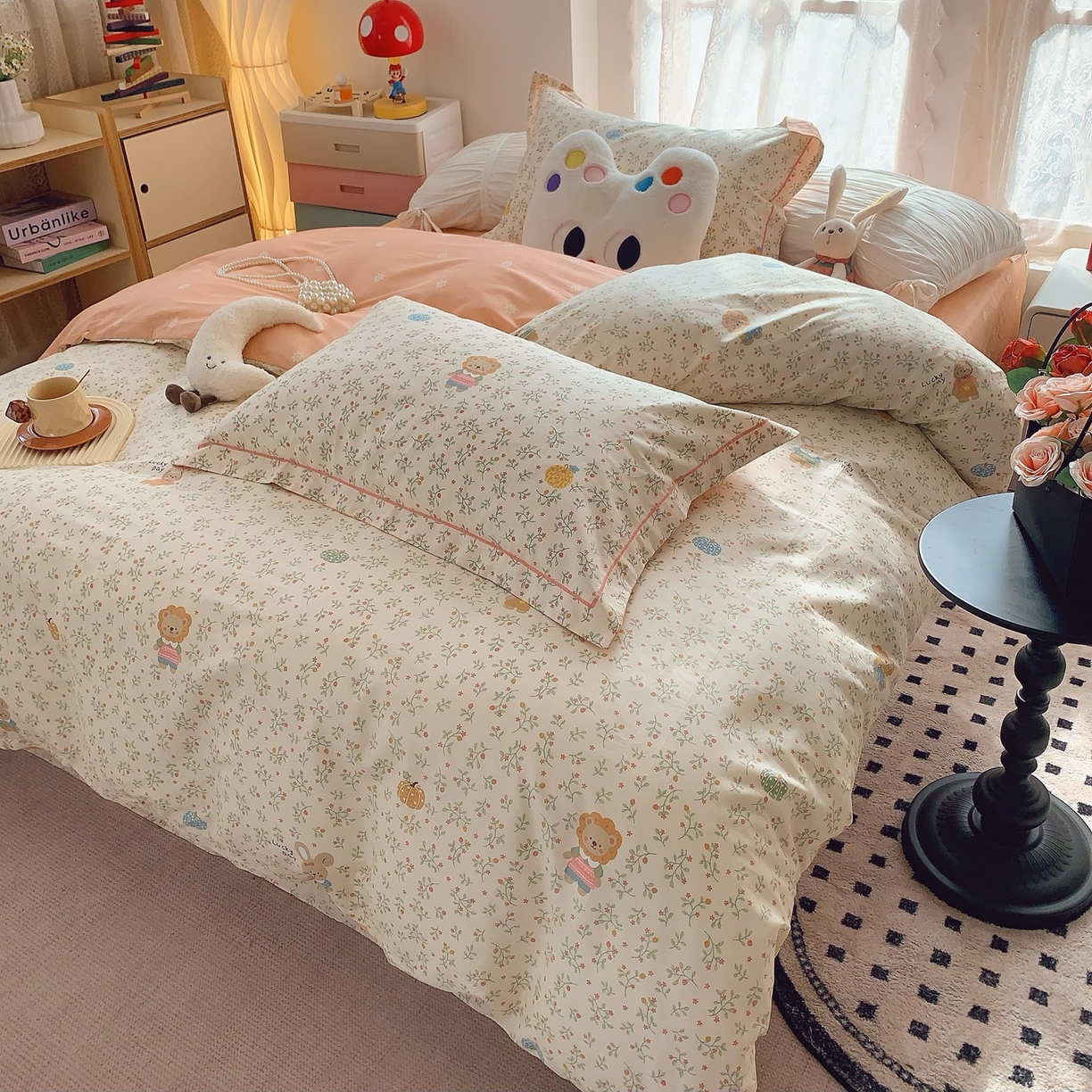 91家纺网 家纺一手货源 找家纺 莱豫家纺 2025新款全棉纯棉小清新印花四件套-第二波 可可甜心